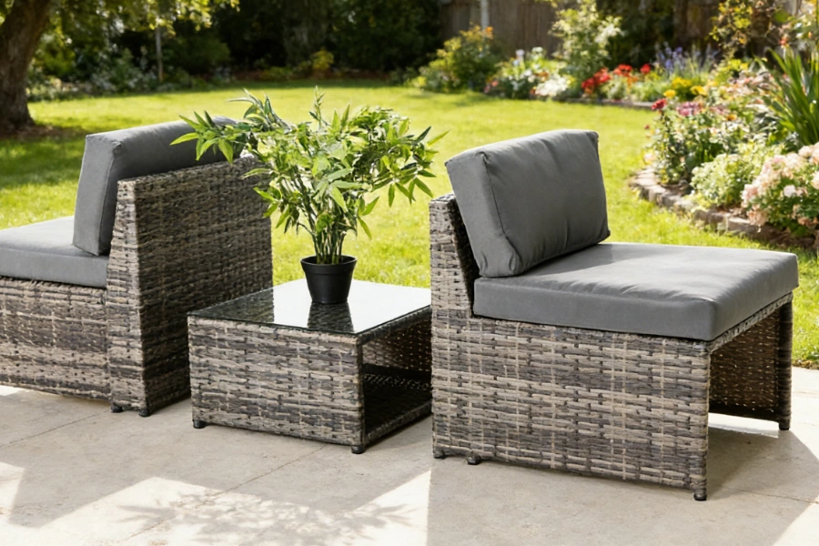 Space-Saving Rattan Effect Balcony Furniture: Durable KD Construction with UV Protection